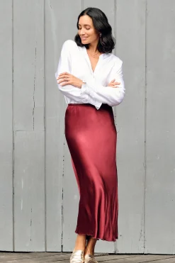 Hot Carolina Lauryn Skirt Burgundy