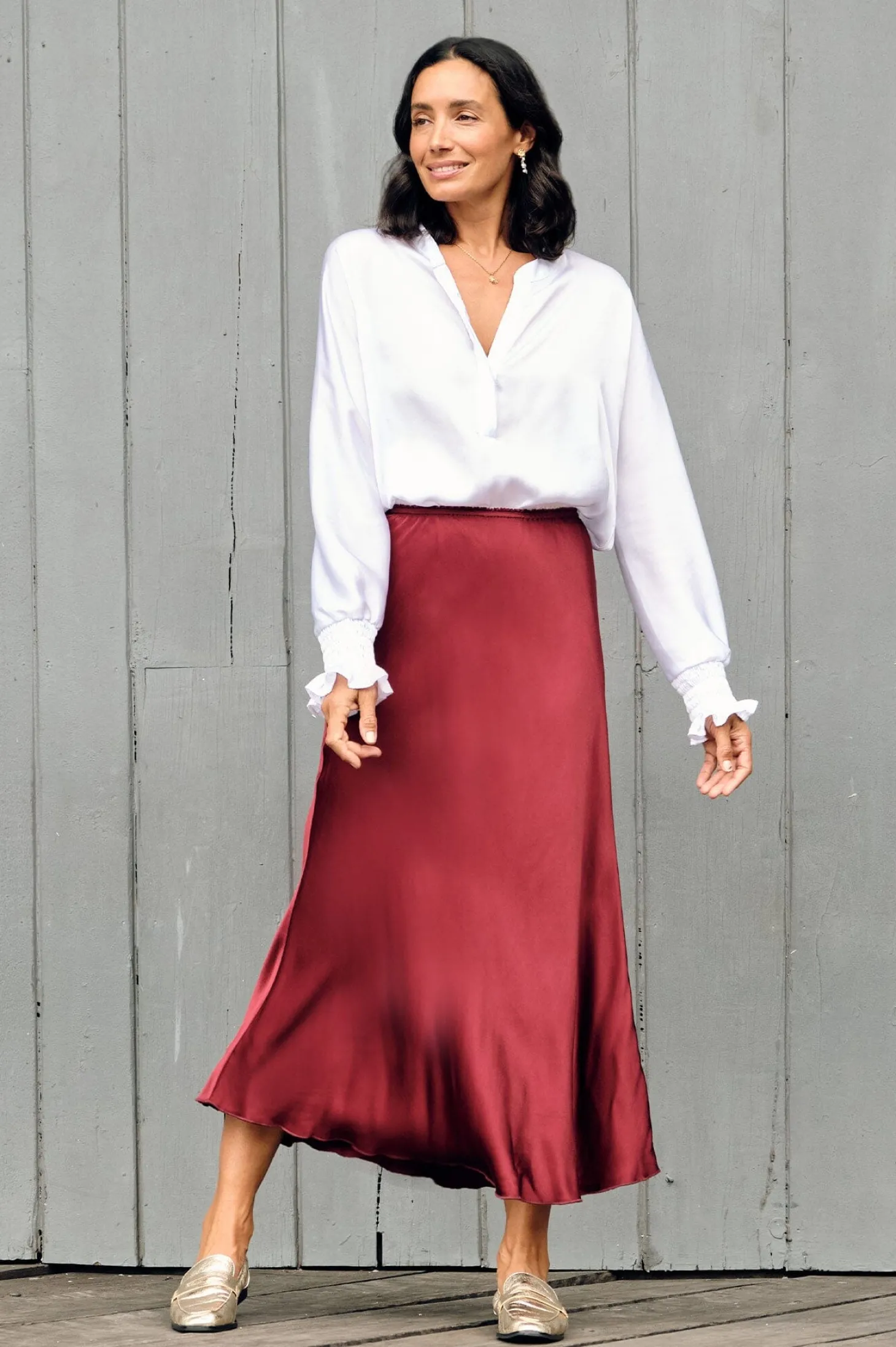 Hot Carolina Lauryn Skirt Burgundy