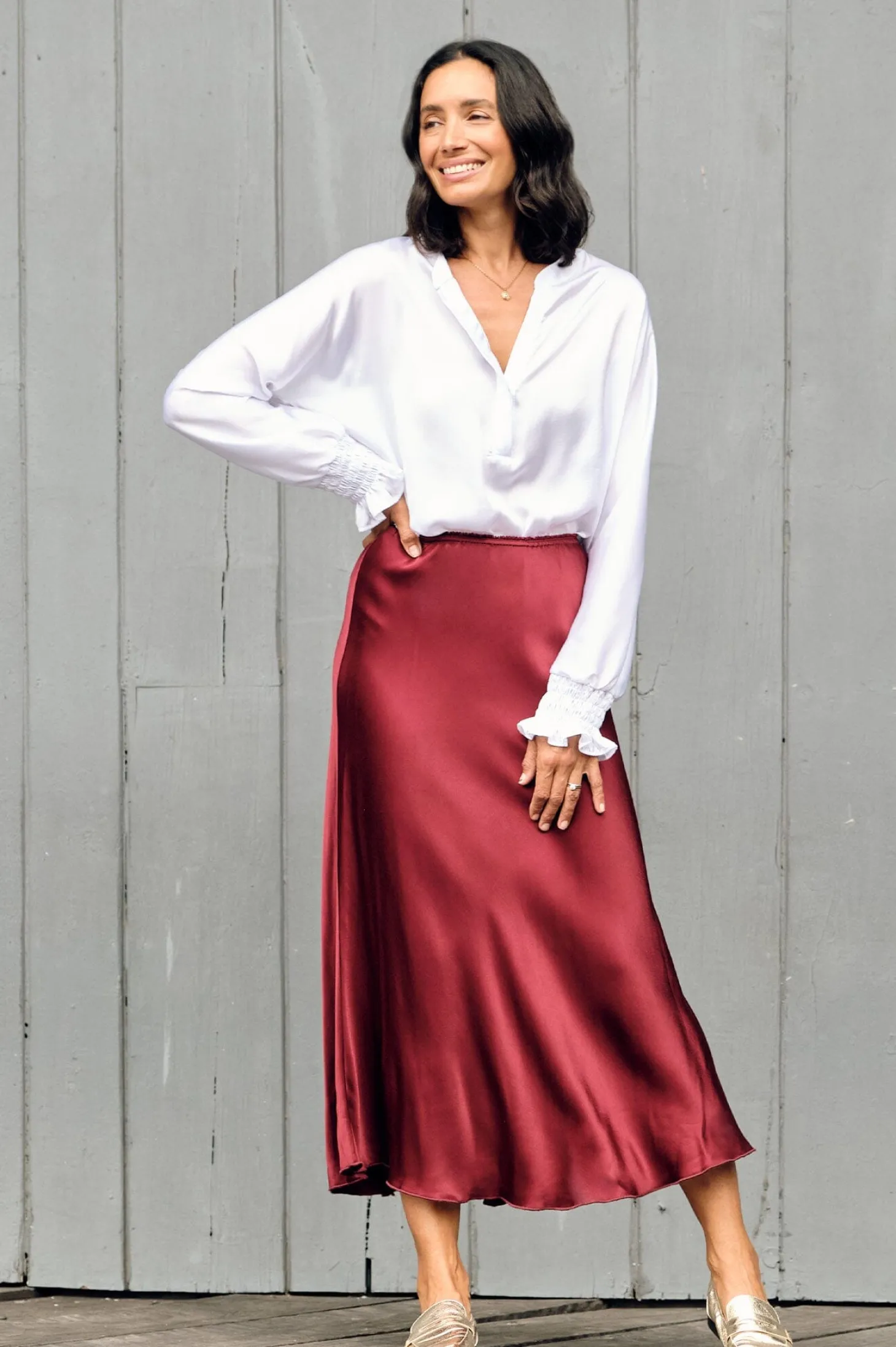 Hot Carolina Lauryn Skirt Burgundy