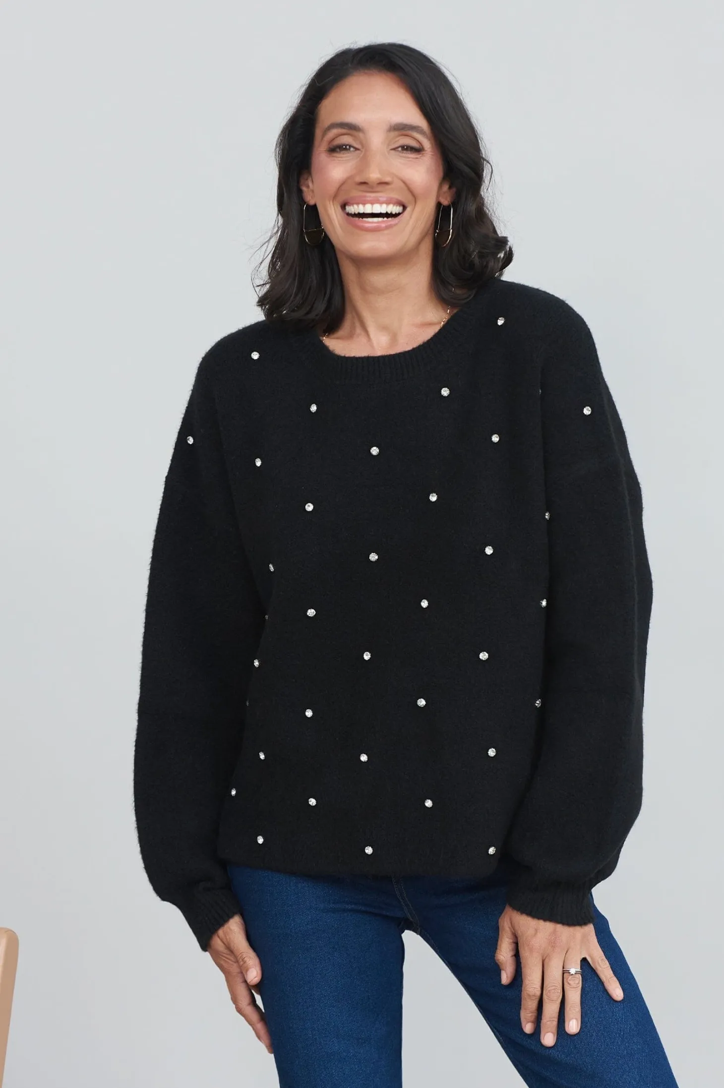 Clearance Carolina Lenya Diamante Jumper Black