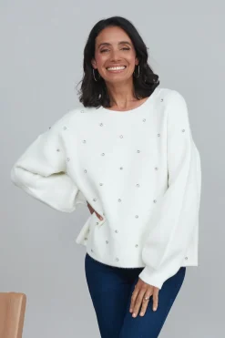 Cheap Carolina Lenya Diamante Jumper White