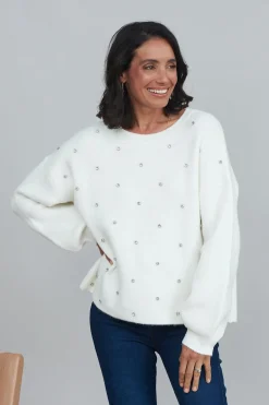 Cheap Carolina Lenya Diamante Jumper White