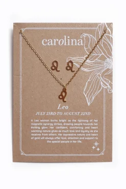 Best Carolina Leo Zodiac Necklace & Earring Set