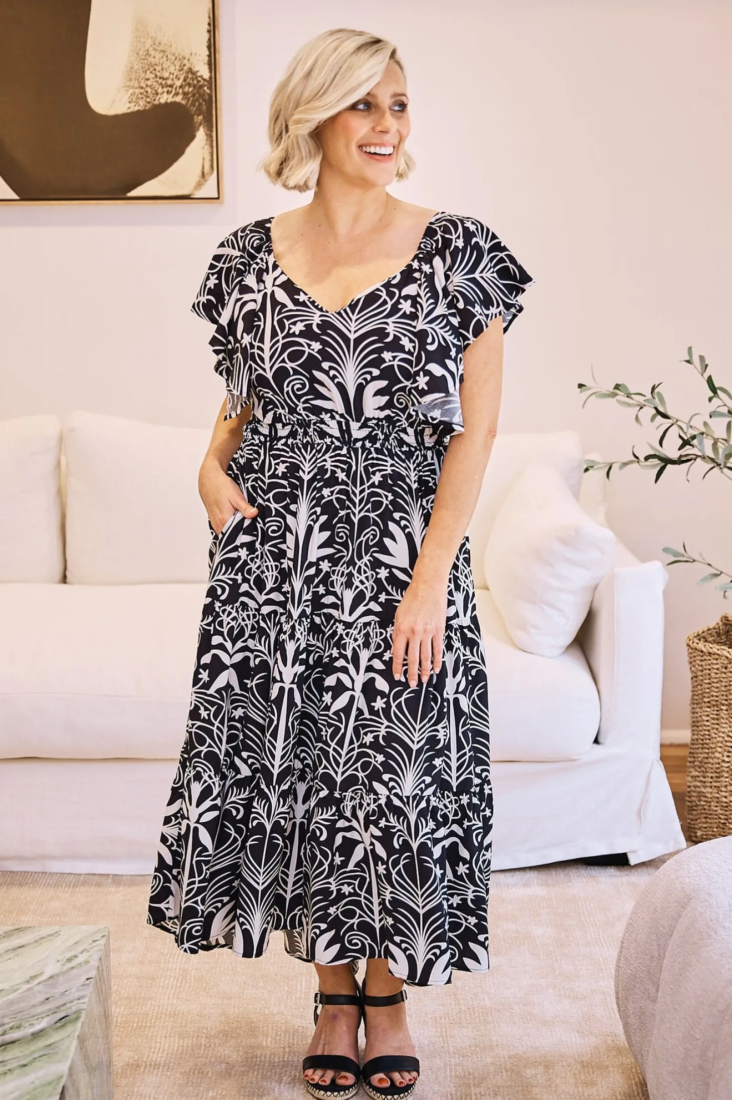 Store Carolina Lia Dress Black and White