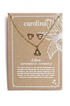 Cheap Carolina Libra Zodiac Necklace & Earring Set