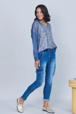 Fashion Carolina Lillian Blue Denim Jogger