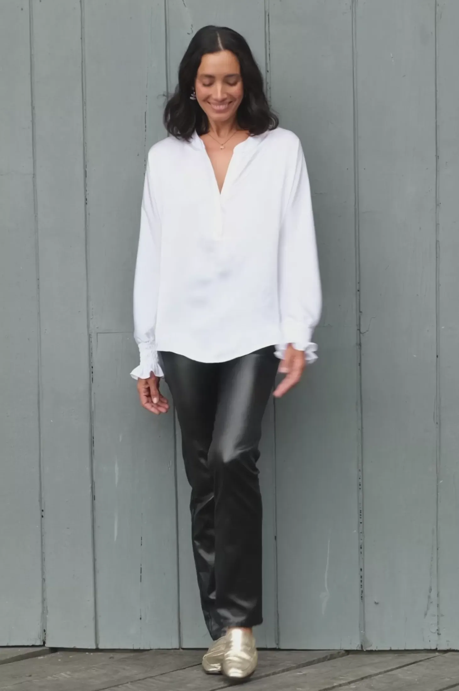 Discount Carolina Lucia Metallic Black Jeans
