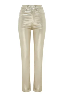 Flash Sale Carolina Lucia Metallic Gold Jeans