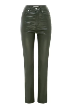 Sale Carolina Lucia Metallic Olive Jeans
