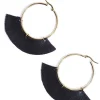 Store Carolina Luna Hoop Earrings Black Metallic