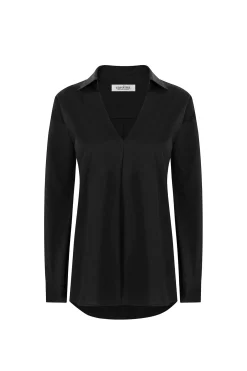 Best Carolina Lynette Collared Long Sleeve Shirt  Black