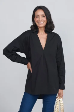 Best Carolina Lynette Collared Long Sleeve Shirt Black