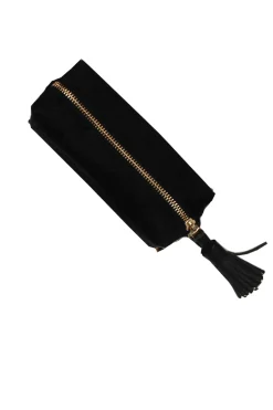 Best Sale Carolina Make up Bag Black Cowhide