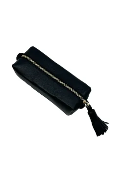Clearance Carolina Make up Bag Black Soft Leather
