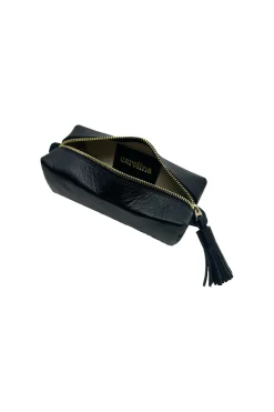 Clearance Carolina Make up Bag Black Soft Leather