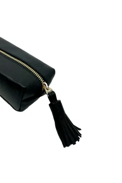Clearance Carolina Make up Bag Black Soft Leather