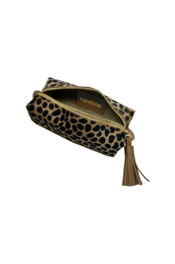 New Carolina Make up Bag Giraffe Tan Cowhide