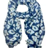 Fashion Carolina Makena Modal Scarf Navy with Gold