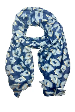 Fashion Carolina Makena Modal Scarf Navy with Gold