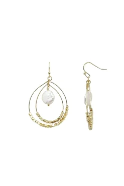 Clearance Carolina Melania Pearl Earrings Gold