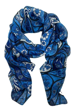 Outlet Carolina Mira Silk Scarf Cobalt