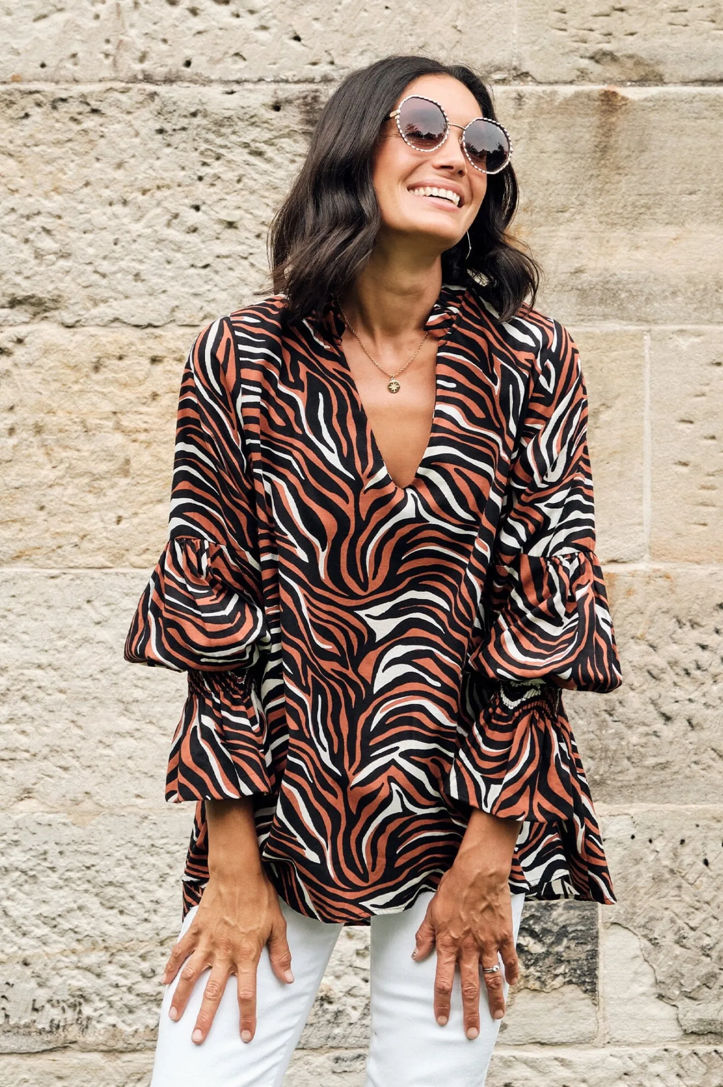Flash Sale Carolina Miya Safari Top Terracotta