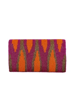 Cheap Carolina Namira Sequinned Clutch Bag Orange/Pink