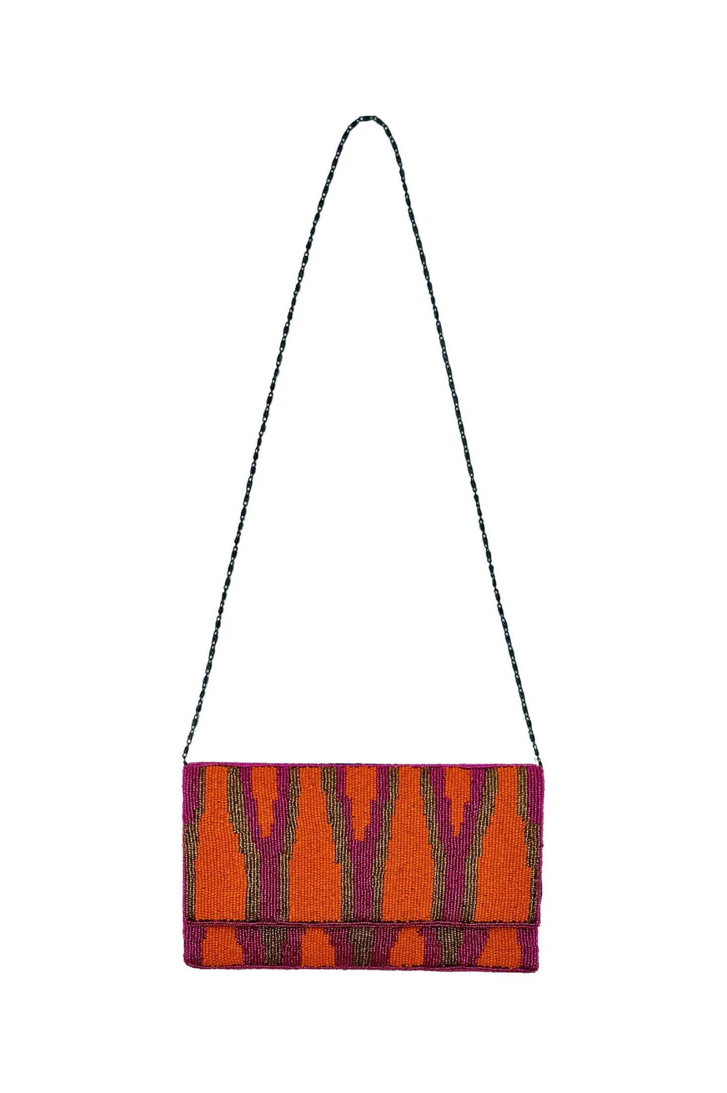 Cheap Carolina Namira Sequinned Clutch Bag Orange/Pink