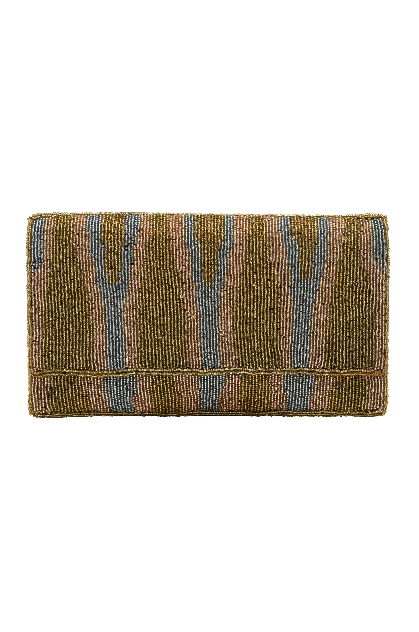 Shop Carolina Namira Sequinned Clutch Bag Gold/Silver