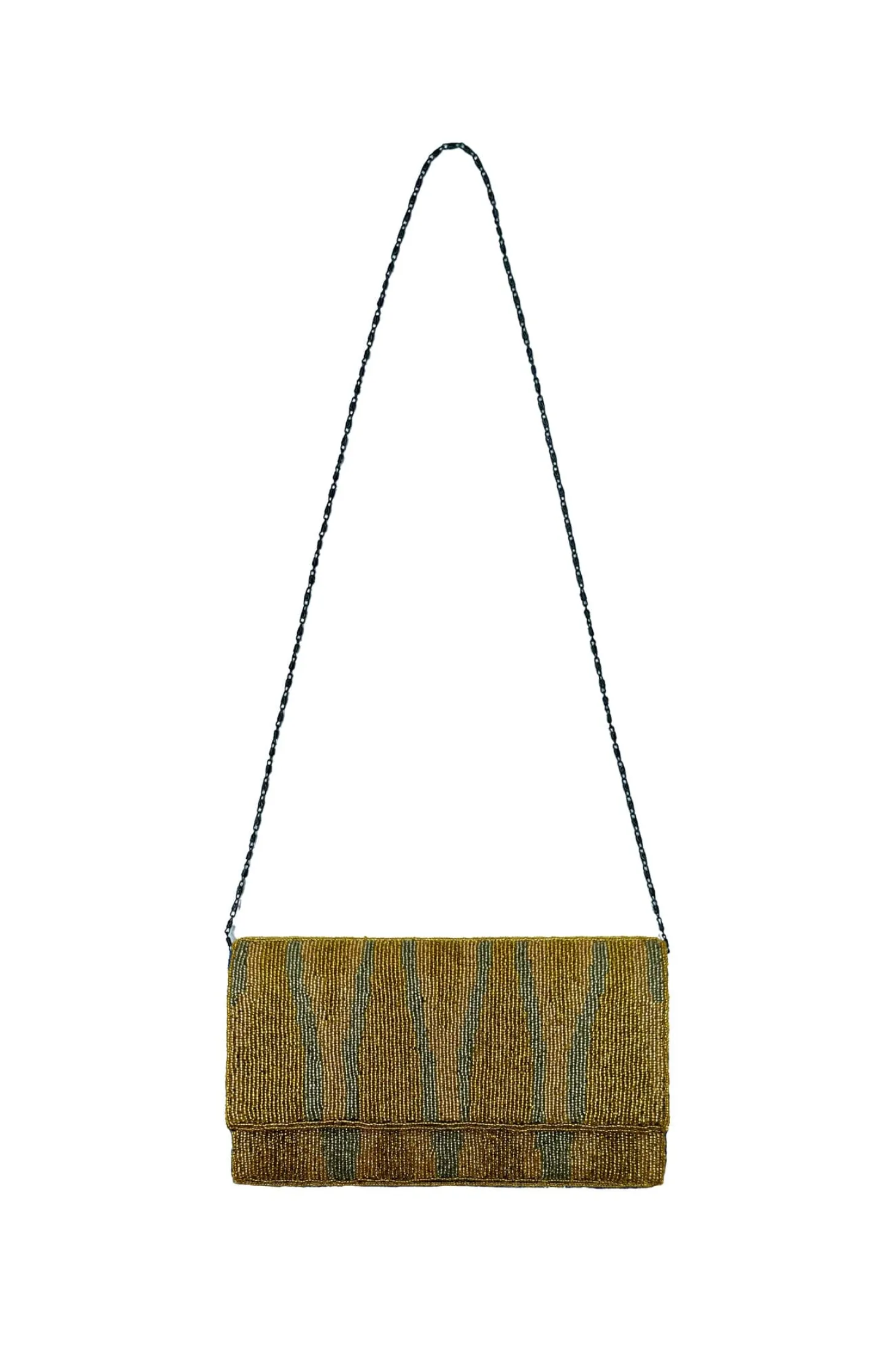 Shop Carolina Namira Sequinned Clutch Bag Gold/Silver
