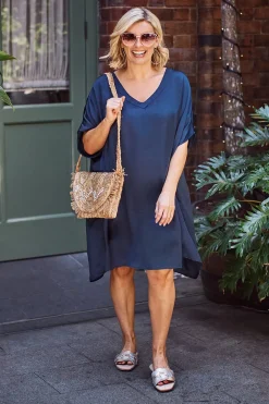 Fashion Carolina Nice Tunic Navy with V Neck