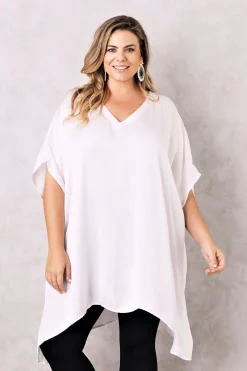 Shop Carolina Nice Tunic White with V neck