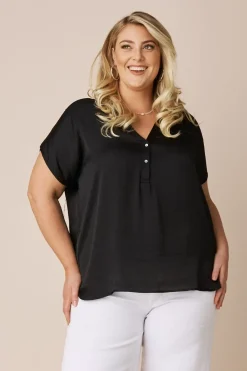 Online Carolina Nicole Short Sleeve Top Black-Pre Order