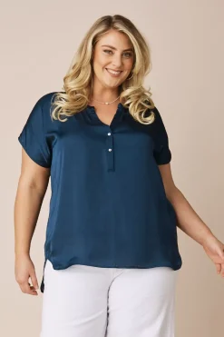 New Carolina Nicole Short Sleeve Top Navy-Pre Order