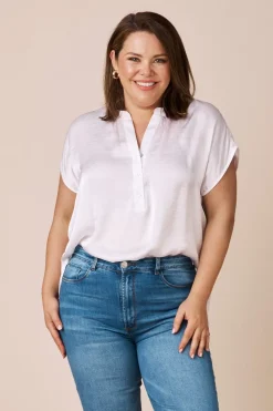 Shop Carolina Nicole Short Sleeve Top White
