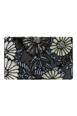Sale Carolina Nova Sequinned Clutch Bag Black