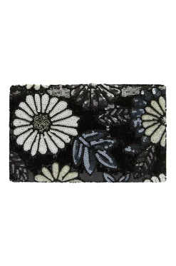 Sale Carolina Nova Sequinned Clutch Bag Black