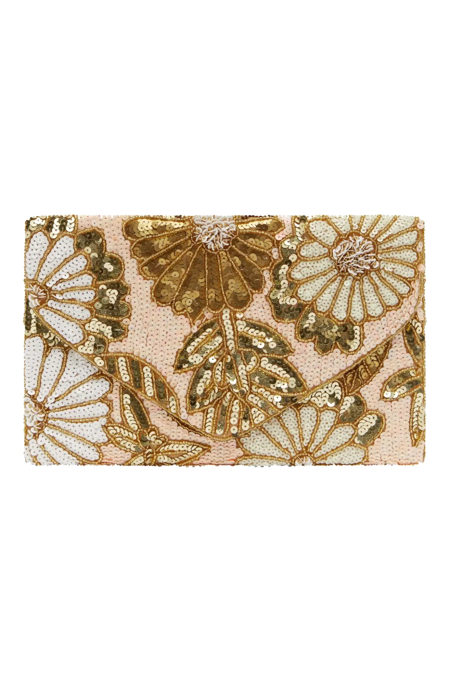 Sale Carolina Nova Sequinned Clutch Bag Blush