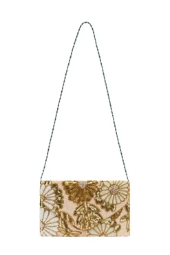 Sale Carolina Nova Sequinned Clutch Bag Blush