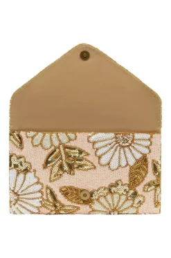 Sale Carolina Nova Sequinned Clutch Bag Blush