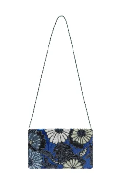 Best Carolina Nova Sequinned Clutch Bag Cobalt