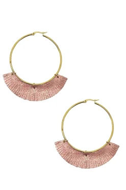 Outlet Carolina Olivia Leather Tassel Earrings Rose Gold
