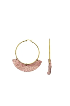 Outlet Carolina Olivia Leather Tassel Earrings Rose Gold