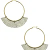 Clearance Carolina Olivia Leather Tassel Earrings Light Gold