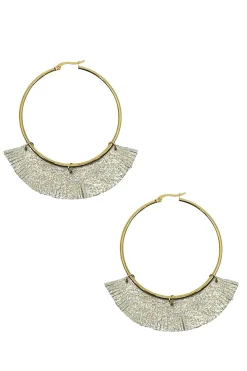 Clearance Carolina Olivia Leather Tassel Earrings Light Gold
