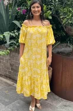 Sale Carolina Paisley Dress in Lemon