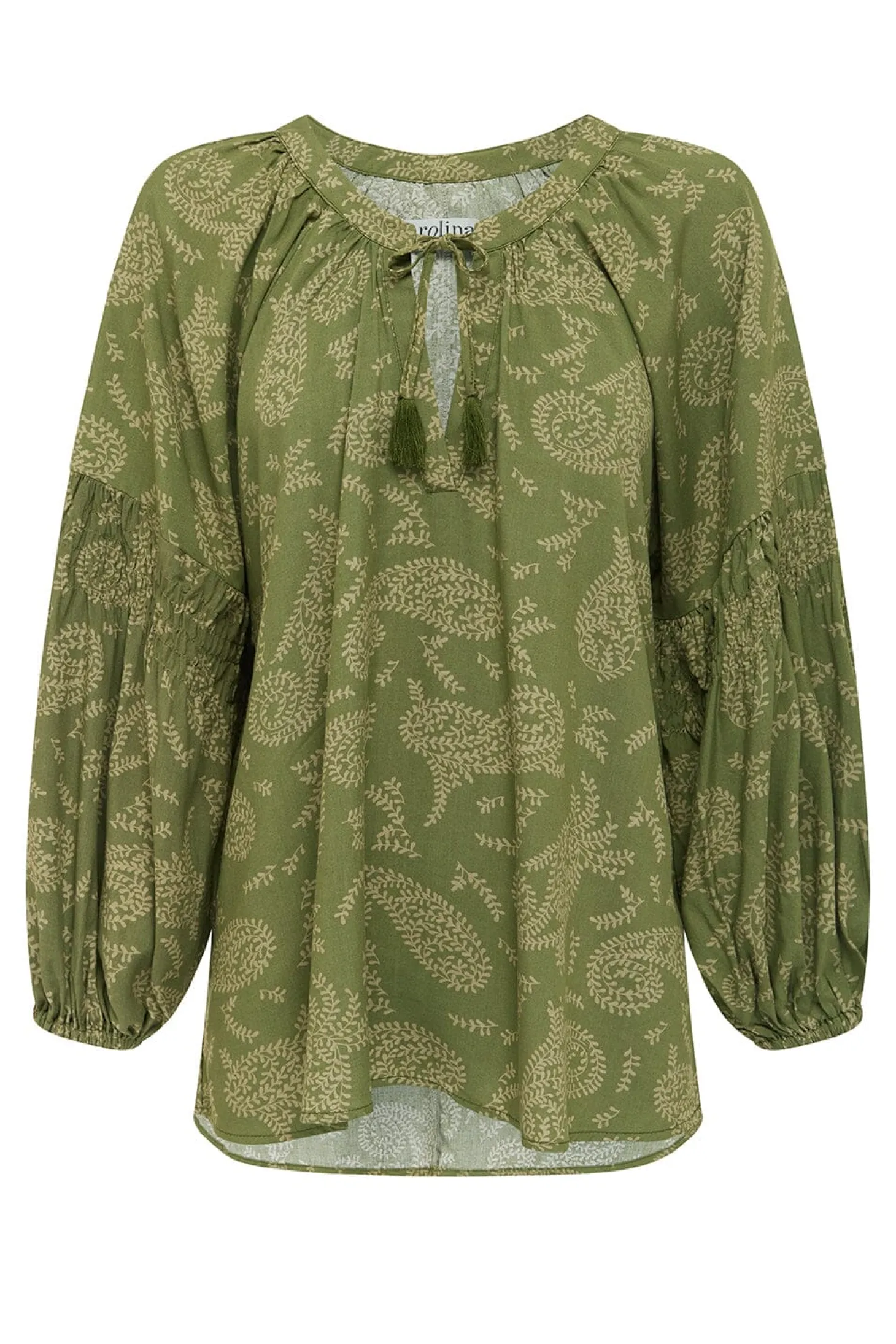 Sale Carolina Paisley Long Sleeve Top Olive