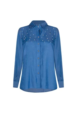 Best Carolina Palmer Collared Shirt with Pearls