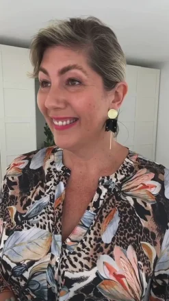 Discount Carolina Pansy Black Earrings