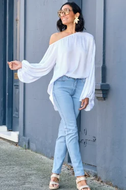 Flash Sale Carolina Payton Straight Jeans Light Denim Blue High Rise